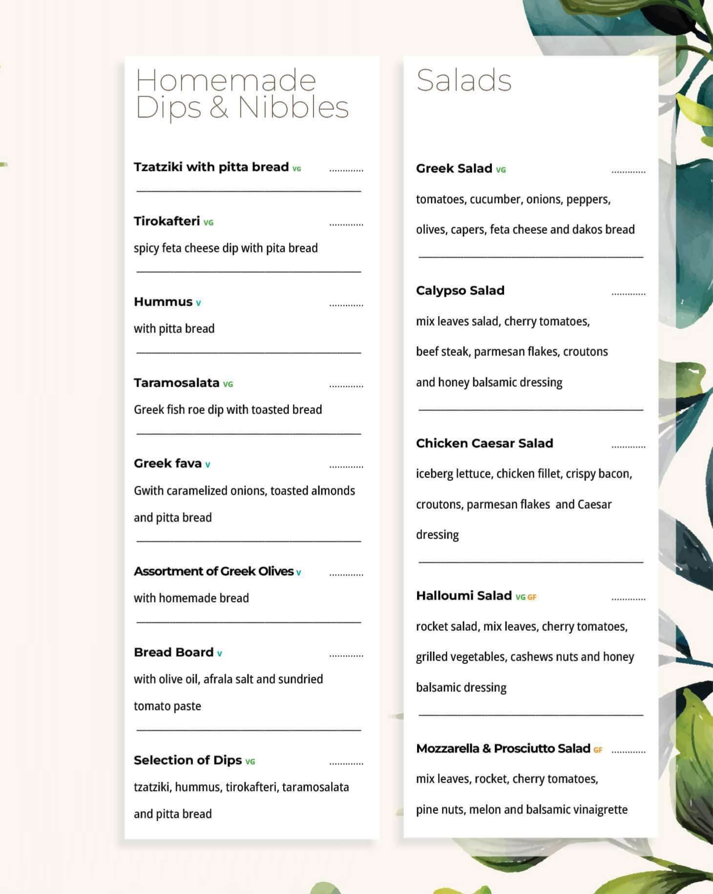 Menu Page